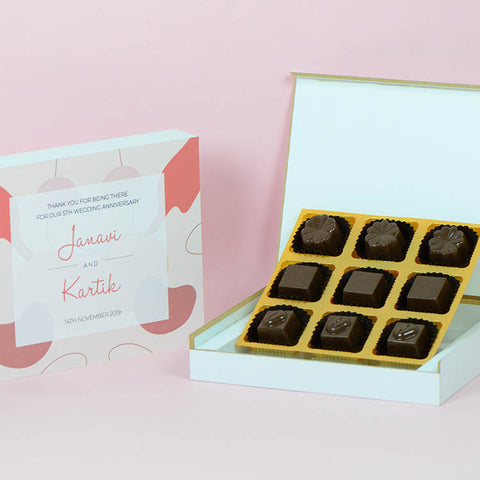 Anniversary Return Gifts - 9 Chocolate Box - Assorted Chocolates (Sample)