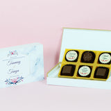 Anniversary Return Gifts - 6 Chocolate Box - Alternate Printed Chocolates (Minimum 10 Boxes)