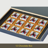 Elegant Blue Thank You Gift Box and Chocolates Personalized with Photo (with Wrapped Chocolates)