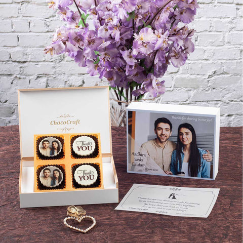 Wedding Return Gifts - 4 Chocolate Box - All Printed Chocolate (Minimum 10 Boxes)