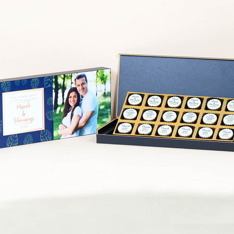 Anniversary Return Gifts - 18 Chocolate Box - All Printed Chocolates (Minimum 10 Boxes)