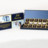 Anniversary Return Gifts - 18 Chocolate Box - Middle Four Printed Chocolates (Sample)