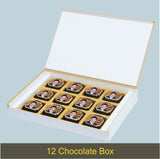 Gold Ribbon Design Personalized Congratulations Gift Box (with Printed Chocolates)