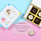 Birthday Invitations - 4 Chocolate Box - Alternate Printed Chocolates (Minimum 10 Boxes)
