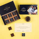 Black and Gold Design Anniversary Gift Box Personalized with Photo (with Wrapped Chocolates)