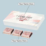 Personalized I Love You Chocolate Gift Box with Watercolour Design (with Wrapped Chocolates)