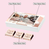 Watercolor Design Personalized Congratulations Gift Box with Wrapped Chocolates