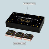 Personalized Black Congratulations Gift Box (with Wrapped Chocolates)