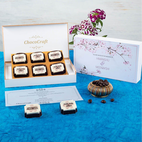 Wedding Invitations - 6 Chocolate Box - All Printed Chocolates (Sample)