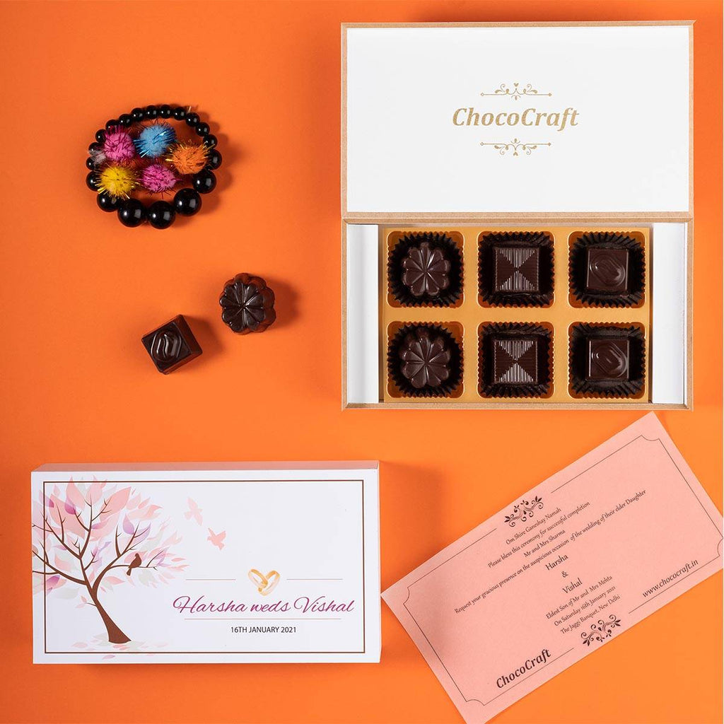 Wedding Invitations - 6 Chocolate Box - Assorted Chocolates (Sample)