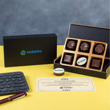 Corporate Gifts - 6 Chocolate Box - Single Printed Chocolate (Minimum 10 Boxes)