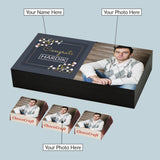 Beautiful Congratulations Gift Box and Chocolates Personalized with Photo (with Wrapped Chocolates)