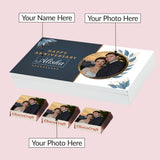 Beautiful Anniversary Chcocolates Personalized with Photo (with Wrapped Chocolates)