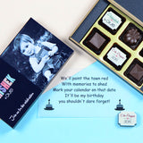 Birthday Invitations - 6 Chocolate Box - Alternate Printed Chocolates (Minimum 10 Boxes)