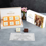 White Floral Theme Anniversary Gift Personalised with Photo (with Wrapped Chocolates)