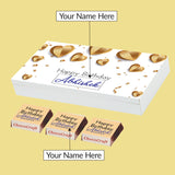 Golden Hearts Design Personalised Chocolate Box for Birthday (with Wrapped Chocolates)