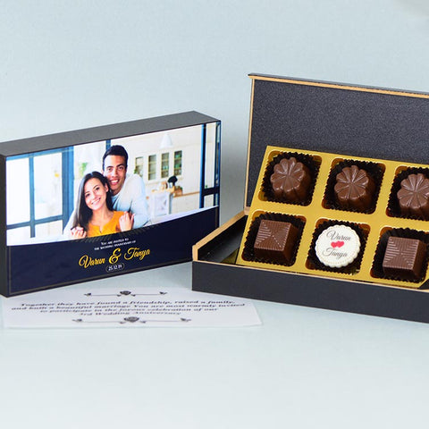 Anniversary Invitations  - 6 Chocolate Box - Single Printed Chocolates (Minimum 10 Boxes)