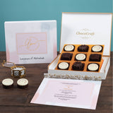 Wedding Invitations - 9 Chocolate Box - Alternate Printed Chocolates (Minimum 10 Boxes)