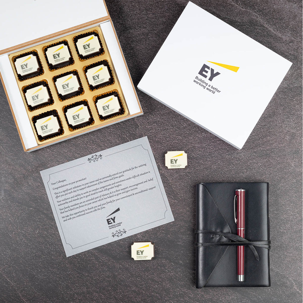 Corporate Gifts - 9 Chocolate Box - Printed Chocolates (Minimum 10 Boxes)