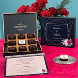Wedding Invitations - 9 Chocolate Box - Middle Printed Chocolates (Minimum 10 Boxes)