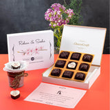 Wedding Return Gifts - 9 Chocolate Box - Middle Printed Chocolate (Minimum 10 Boxes)