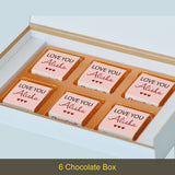 Personalized I Love You Chocolate Gift Box with Watercolour Design (with Wrapped Chocolates)