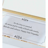 Elegant Holi Gift Box with Personalized Wrapped Chocolates