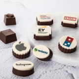 Corporate Gifts - 12 Chocolate Box - Middle Two Printed Chocolates (Minimum 10 Boxes)