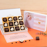 Birth Announcement Gifts - 12 Chocolate Box - Alternate Printed Chocolates (Minimum 10 Boxes)