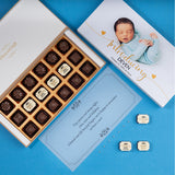Birth Announcement Gifts - 18 Chocolate Box - Middle Four Printed Chocolates (Minimum 10 Boxes)