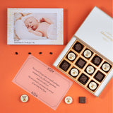 Birth Announcement Gifts - 12 Chocolate Box - Alternate Printed Chocolates (Minimum 10 Boxes)