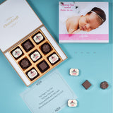 Birth Announcement Gifts - 9 Chocolate Box - Alternate Printed Chocolate (Sample)