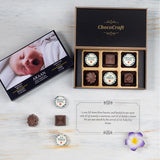 Birth Announcement Gifts - 6 Chocolate Box - Alternate Printed Chocolate (Sample)