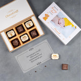 Birth Announcement Gifts - 6 Chocolate Box - Alternate Printed Chocolates (Minimum 10 Boxes)