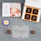 Birth Announcement Gifts - 4 Chocolate Box - Assorted Chocolates (Minimum 10 Boxes)