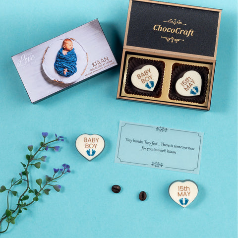 Birth Announcement Gifts - 2 Chocolate Box - All Printed Chocolates (Minimum 10 Box)