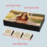 Beautiful Personalized Birthday Gift Box with Photo and Wrapped Chocolates