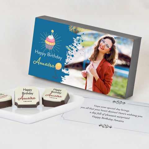 Splash of Colour Personalized Birthday Gift Box (with Printed Chocolates)