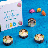 Photo Chocolates in Personalised Birthday Gift Box (with Printed Chocolates)