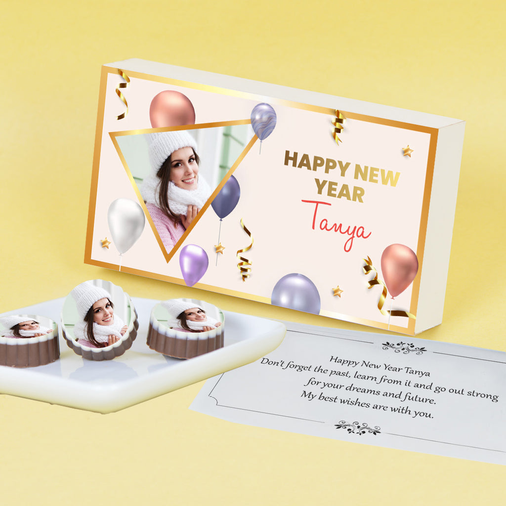Personalised New Year Gift with Photo Chocolates