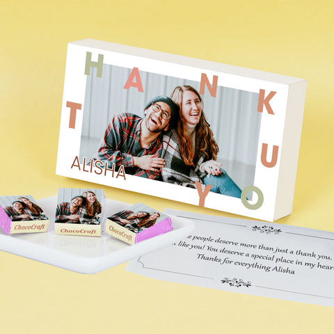 Thank You Gift Box and Chocolates Personalized with Photo