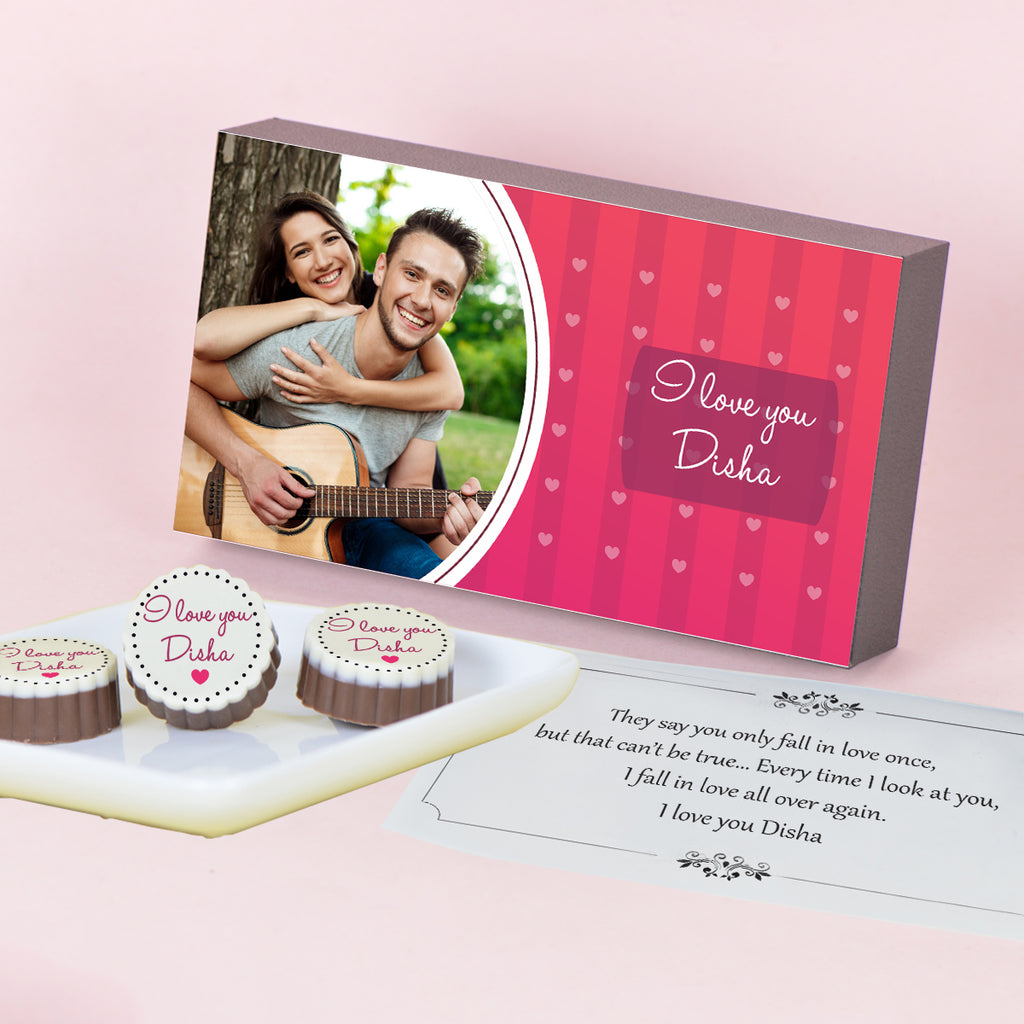 Beautiful I Love You Chocolate Gift Box (with Printed Chocolates)