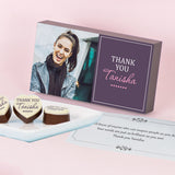 Elegant Purple Thank You Gift Box with Printed Chocolates