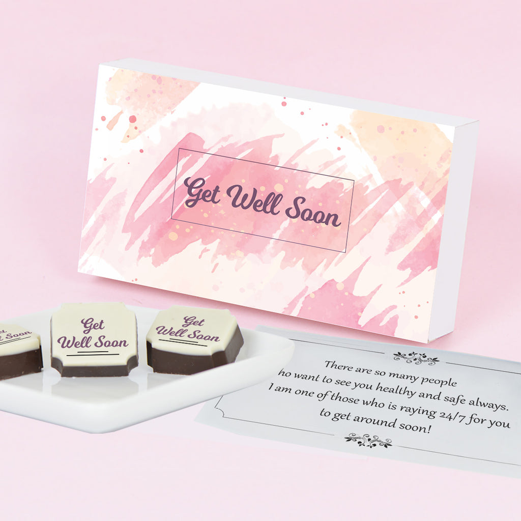 Water Color Design Get Well Soon Gift Box (with Printed Chocolates)
