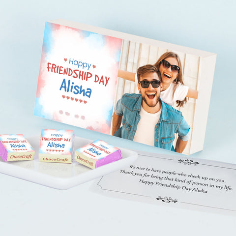 Special Friendship's Day Gift Personalised with Photo (with Wrapped Chocolates)