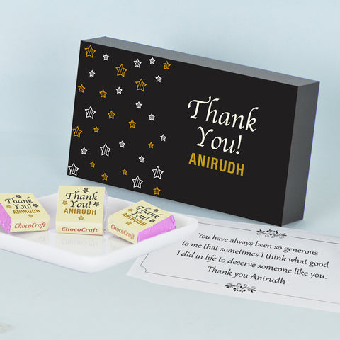 Sparkling Stars Design Thank You Gift Box with Wrapped Chocolates
