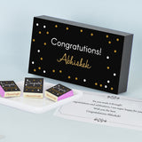 Personalized Black Congratulations Gift Box (with Wrapped Chocolates)