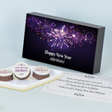 Fireworks Design Personalised New Year Gift with Printed Chocolates