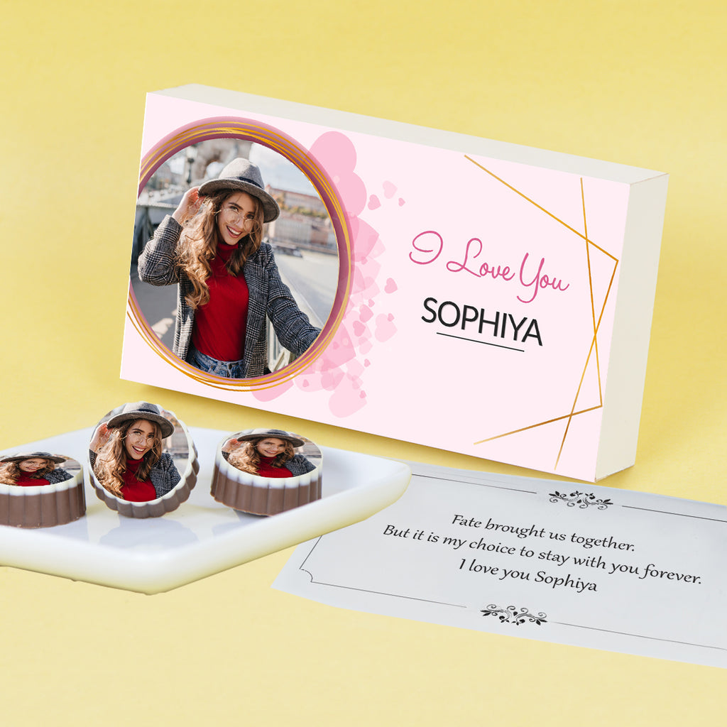 Photo Chocolate Personalised I Love You Gift (with Printed Chocolates)