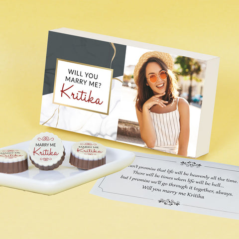 Unique Wedding Proposal Chocolate Gift Personalized with Photo (with Printed Chocolates)